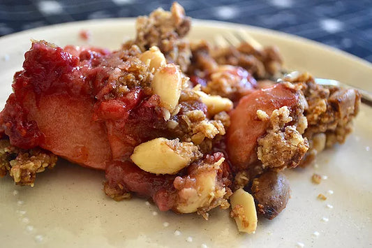 Apple-Raspberry Almond Crumble