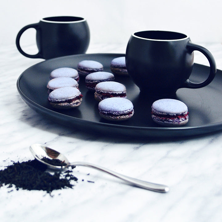 Black ceramic Eva teacups set with stoneware finish