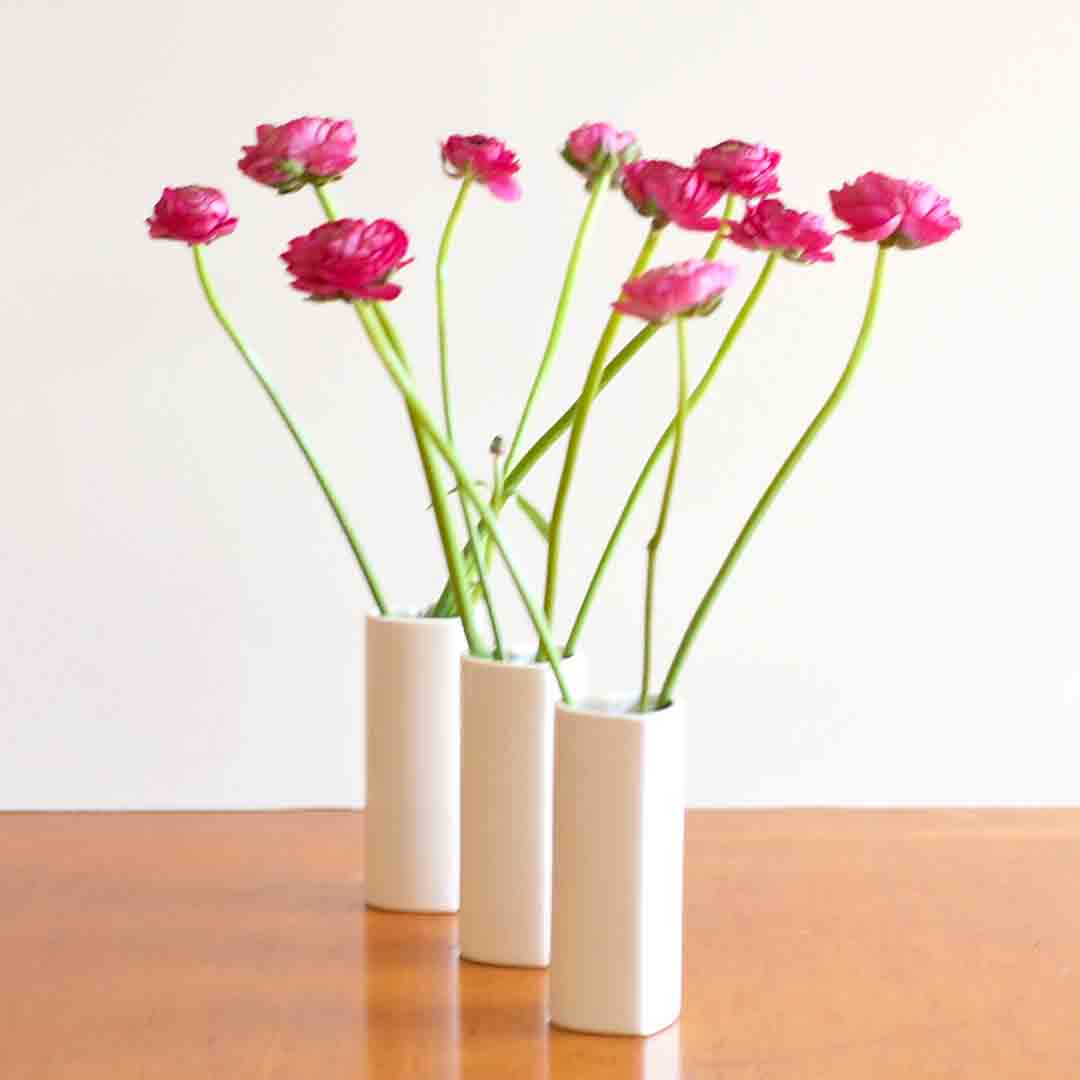 Heart shaped porcelain bud vase modern ceramic decor