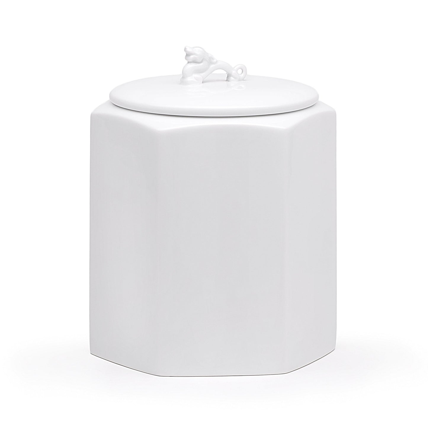 Dragon ceramic jar with porcelain hexagonal canister
