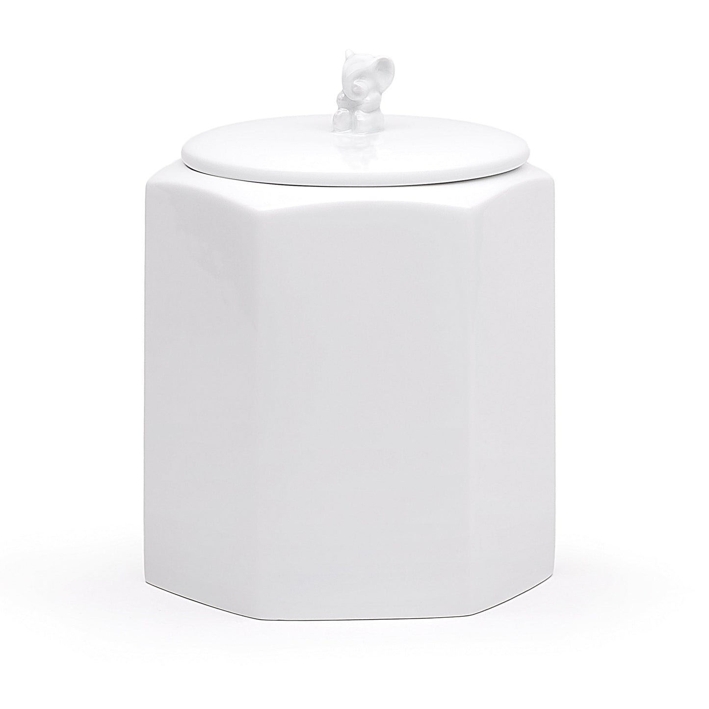 Elephant ceramic jar with porcelain storage canister lid