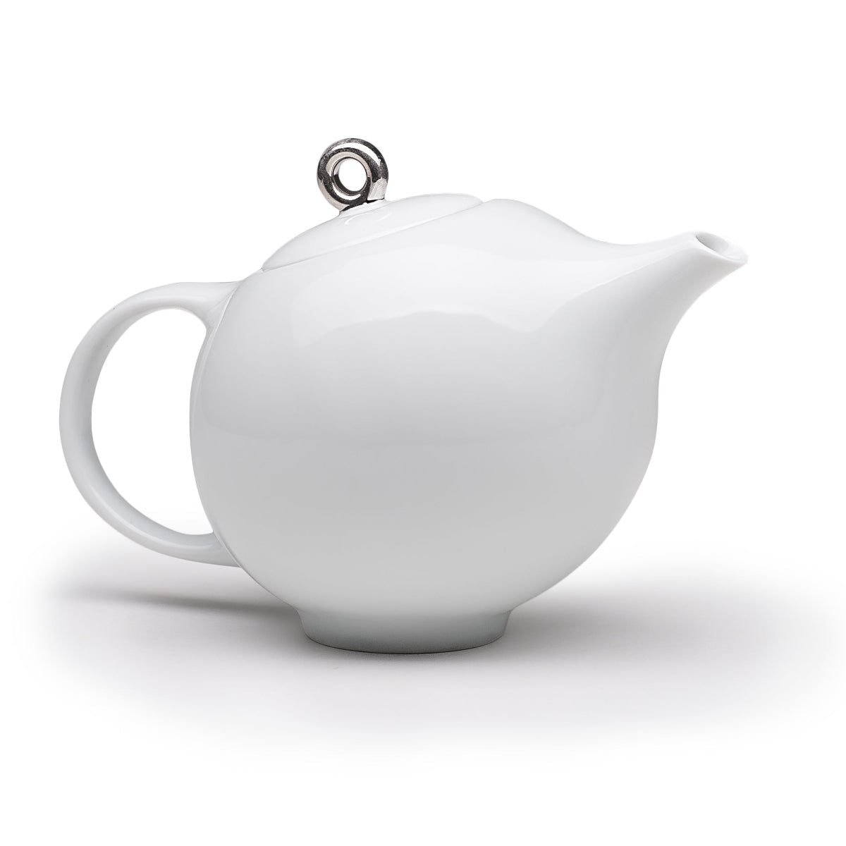 White stoneware modern tea set with Eva Zeisel design