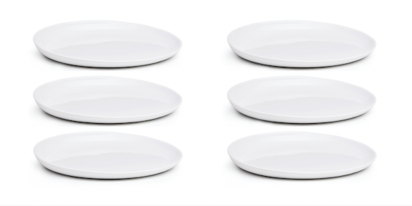 Set of 6 Eva plates white