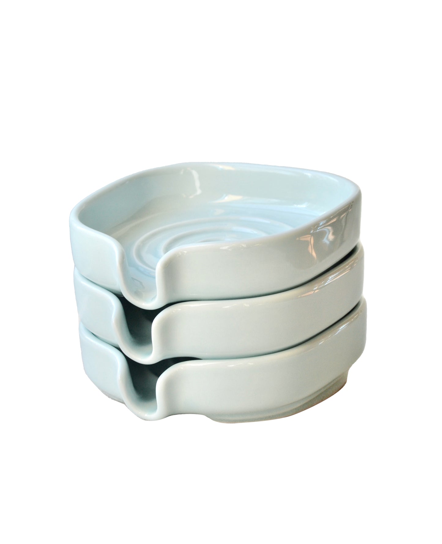 Set of 3 Self Draining Soapdishes aqua