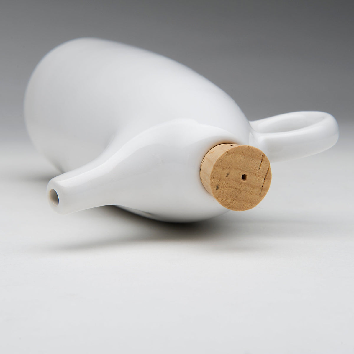 Ceramic oil and vinegar set with white stoneware cruets