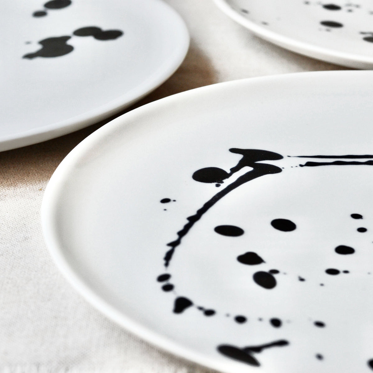 Juego de 6 placas de diseño de manchas de tinta Sumi-E (pedido personalizado)