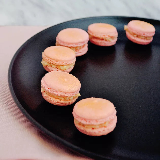 Rhubarb Birthday Macarons