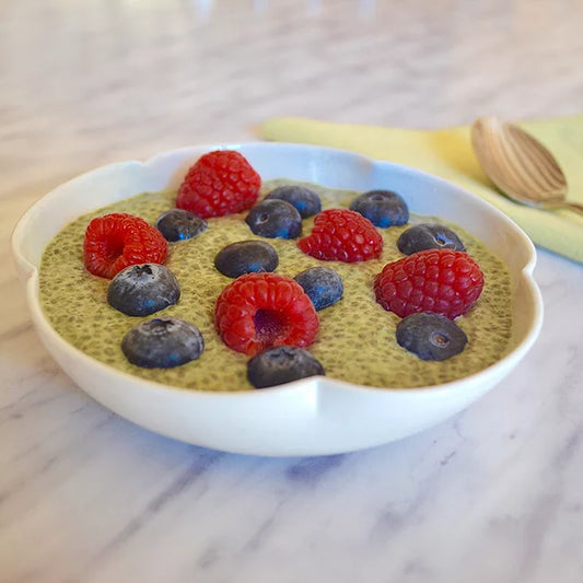 Matcha Chia Berry Pudding