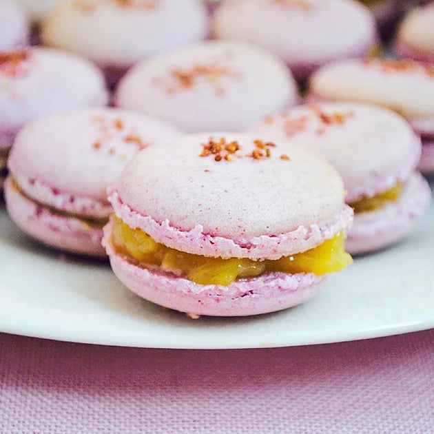 Raspberry-Mango Macarons