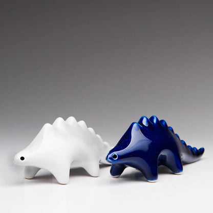 Ceramic dinosaur salt and pepper shakers stoneware set