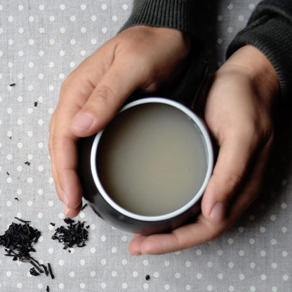 Black ceramic Eva teacups set with stoneware finish