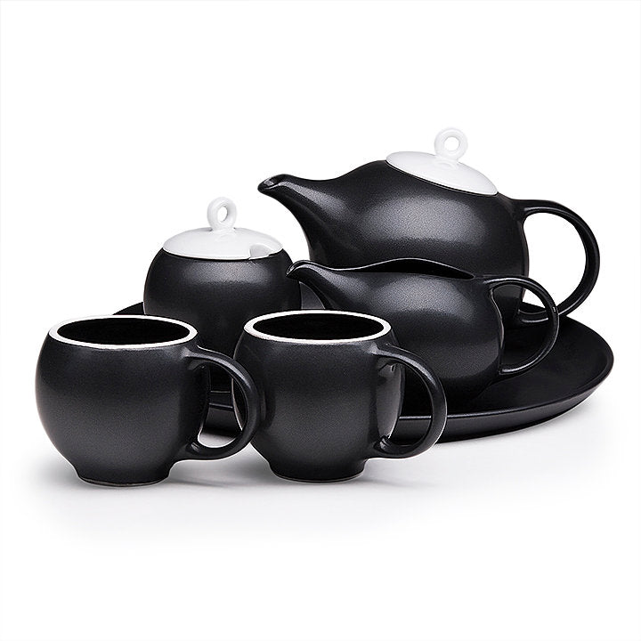 Eva 6-piece Tea Set Black – Ceramic Modern Tea Set – Maia Ming Designs