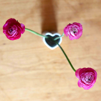 Heart shaped porcelain bud vase modern ceramic decor