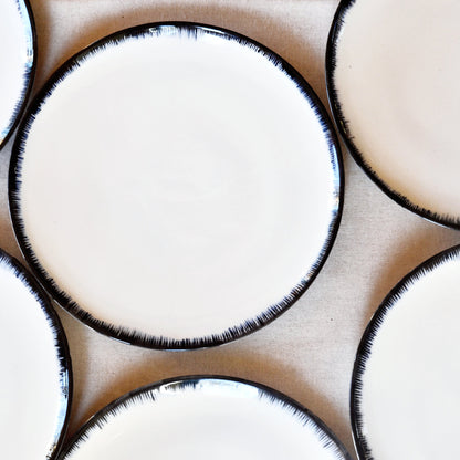 Juego de 6 placas con borde negro pintadas a mano (pedido personalizado)