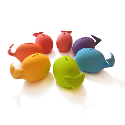 SAVE THE WHALES bank - Money Bank for Kids - yellow