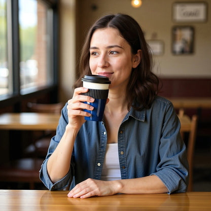 ECO TRAVEL TUMBLER - Reusable Porcelain Mug - COBALT