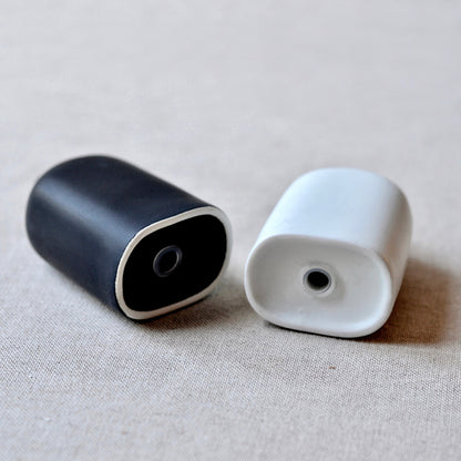 VIALS BLACK & WHITE SALT + PEPPER SET - Modern Porcelain Shakers