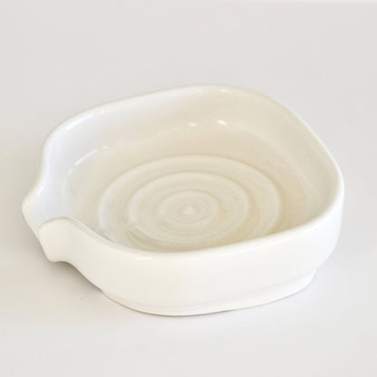 Jabonera autodrenante - Porcelana sin residuos - Blanco mate