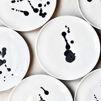 Japanese ink painting ceramic dinner plate set