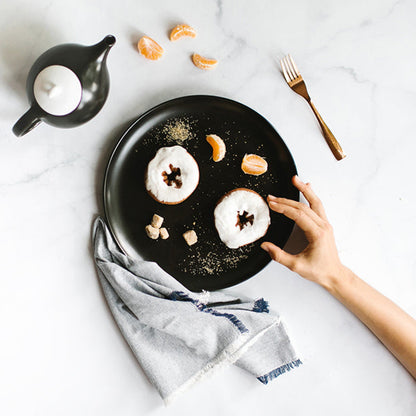 Eva platter - Modern Ceramic Serving Platter - Black