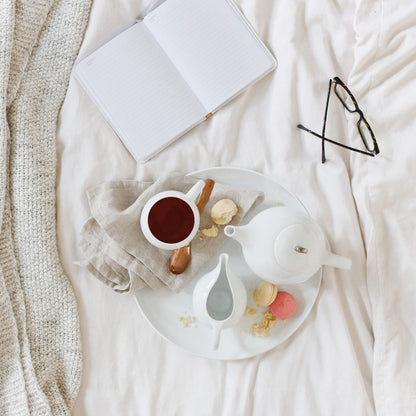 Eva platter - Modern Ceramic Serving Platter - White