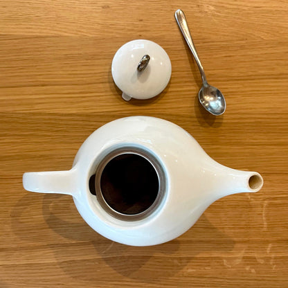 Eva teapot - Modern Ceramic Teapot with Infuser - White