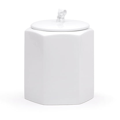 Elephant ceramic jar with porcelain storage canister lid