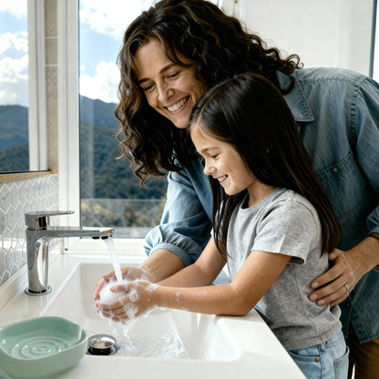 Jabonera autodrenante - Porcelana sin residuos - Blanco mate