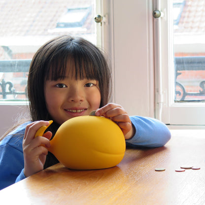 SAVE THE WHALES bank - Money Bank for Kids - yellow