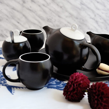 Eva 6-piece Tea Set - Modern Teaware Collection - Black