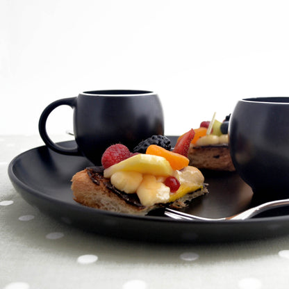 Eva platter - Modern Ceramic Serving Platter - Black