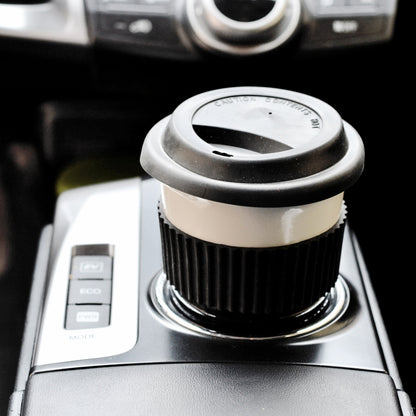 Black ceramic travel tumbler with BPA-free lid