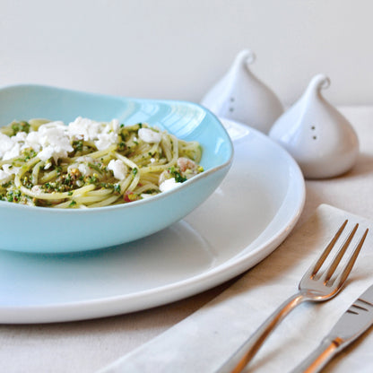 KISSES ceramic salt and pepper shakers in white porcelain