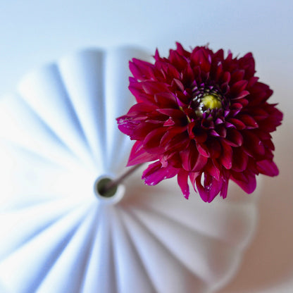 Large textured white porcelain Japandi ceramic vase