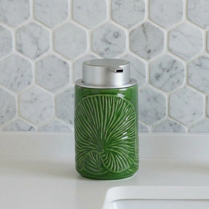 NEW! Handmade Ceramic Foaming Soap Dispenser - Moss Green