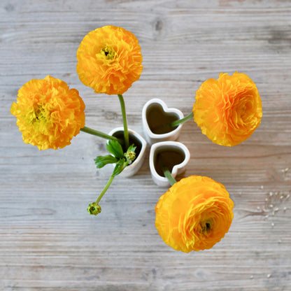 Heart shaped porcelain bud vase modern ceramic decor