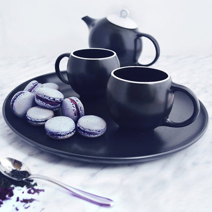 Modern matte black ceramic tea set – Eva 3-piece set