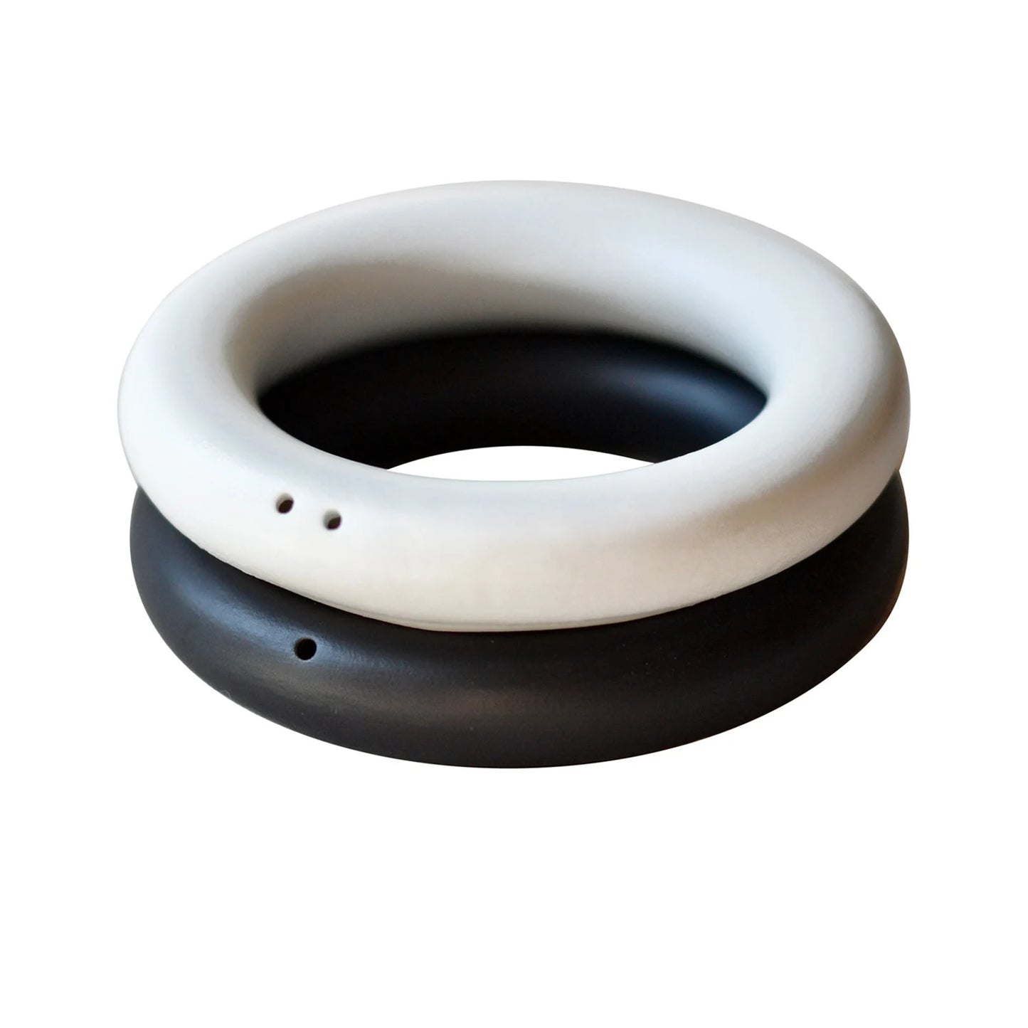 RINGS black & white  Salt + Pepper shaker set