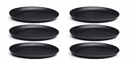 Set of 6 Eva plates black