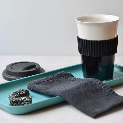 Black ceramic travel tumbler with BPA-free lid