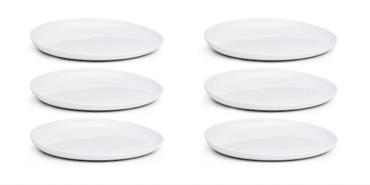 Set of 6 Eva plates white