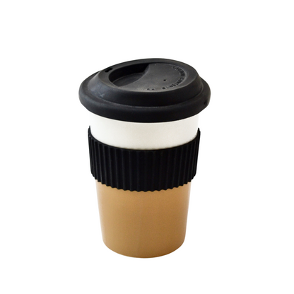 JUEGO DE 4 VASOS DE VIAJE ECOLÓGICOS - AGUA, NEGRO, COBALTO, CAFÉ