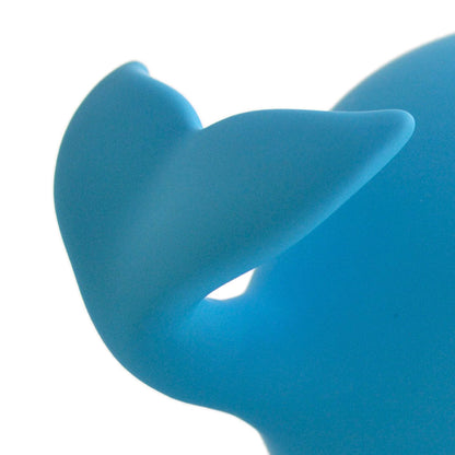 Blue whale piggy bank with ceramic body and coin slot