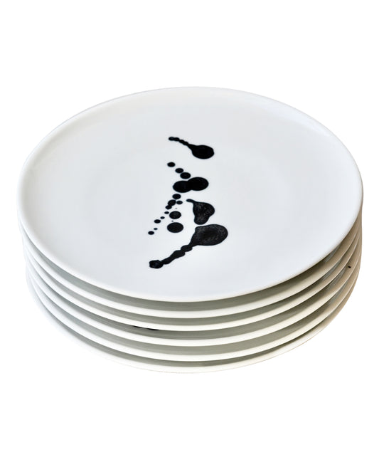 Set of 6 Sumi-E Ink Blot Design Plates (Custom Order)