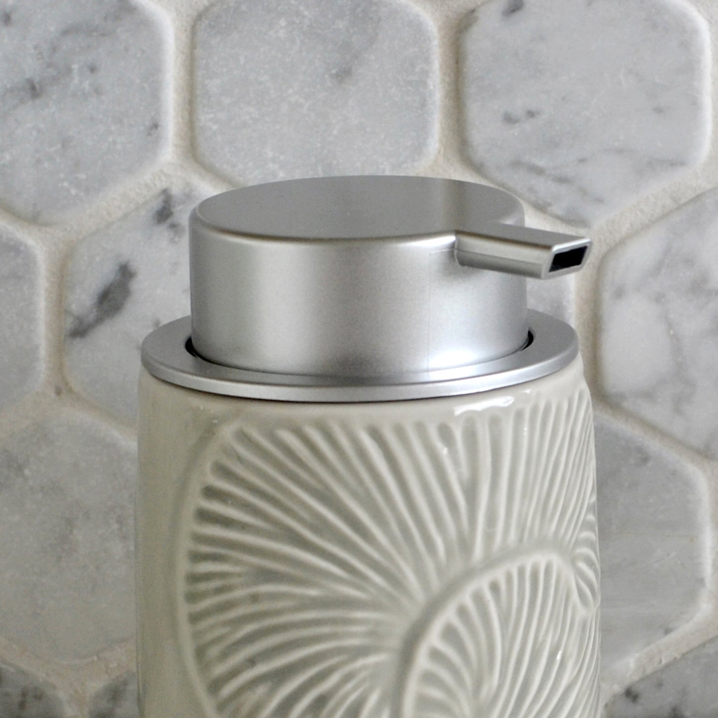 NEW! Handmade Ceramic Foaming Soap Dispenser - Mist Grey