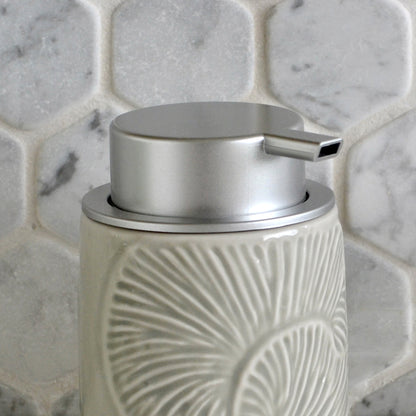 NEW! Handmade Ceramic Foaming Soap Dispenser - Mist Grey