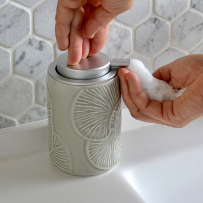 NEW! Handmade Ceramic Foaming Soap Dispenser - Mist Grey