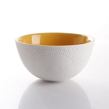 Handmade textured ceramic serving bowls set of three