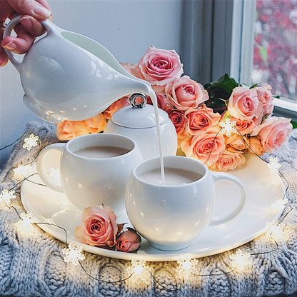 Eva 6-piece Tea Set - Modern Teaware Collection - White