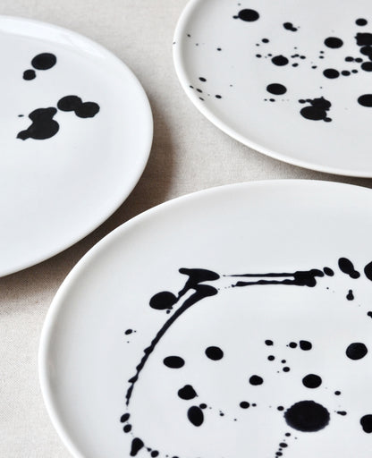 Japanese ink painting ceramic dinner plate set